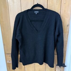 J. Crew Cashmere Black V-Neck Women's Sweater